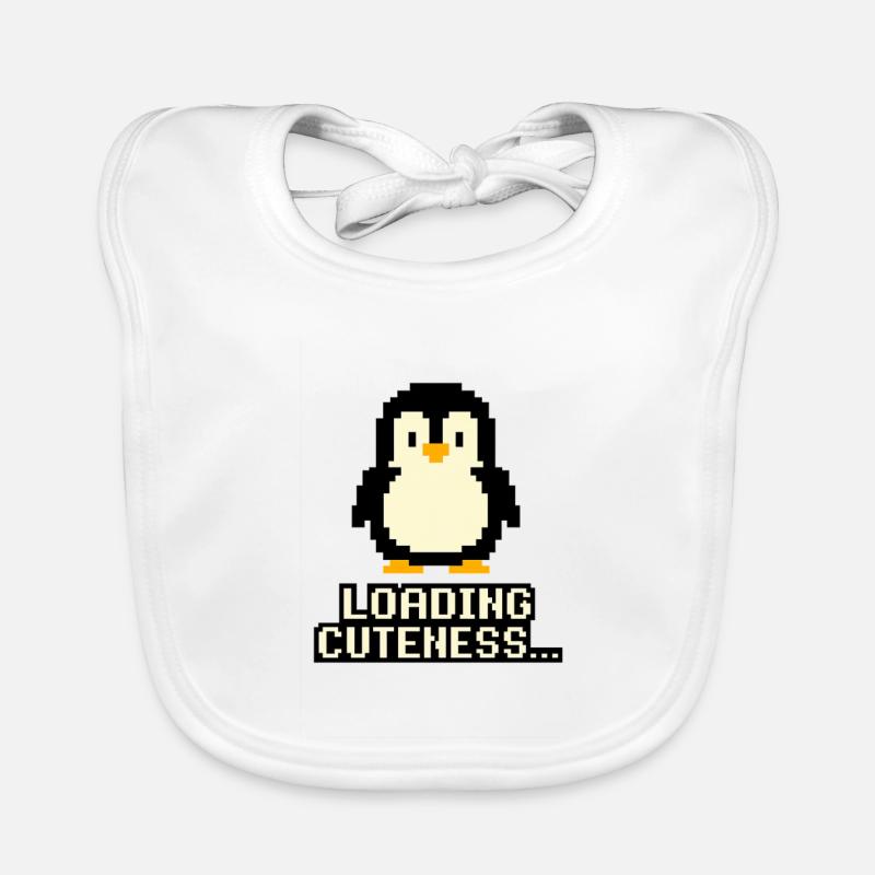 Mignonnerie de Pixel Penguin Charging Bavoir bio Bébé