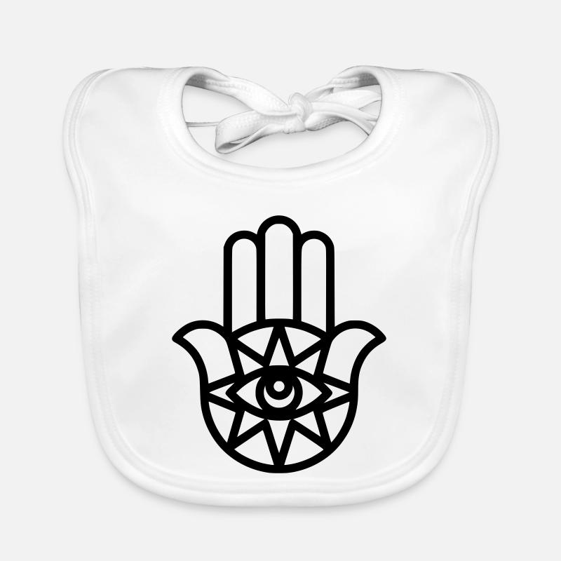Silhouette de Fatima de la Main Hamsa Bavoir bio Bébé