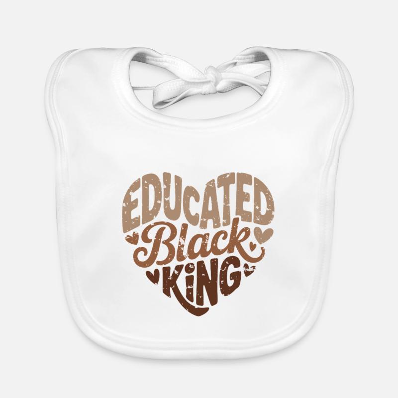 Gebildeter Schwarzer König | Afro-Pride-Zitat | Schwarz Baby Bio-Lätzchen