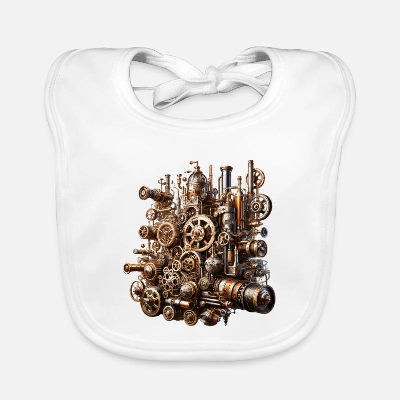 Steampunk Gearwerk Koloss Baby Bio-Lätzchen