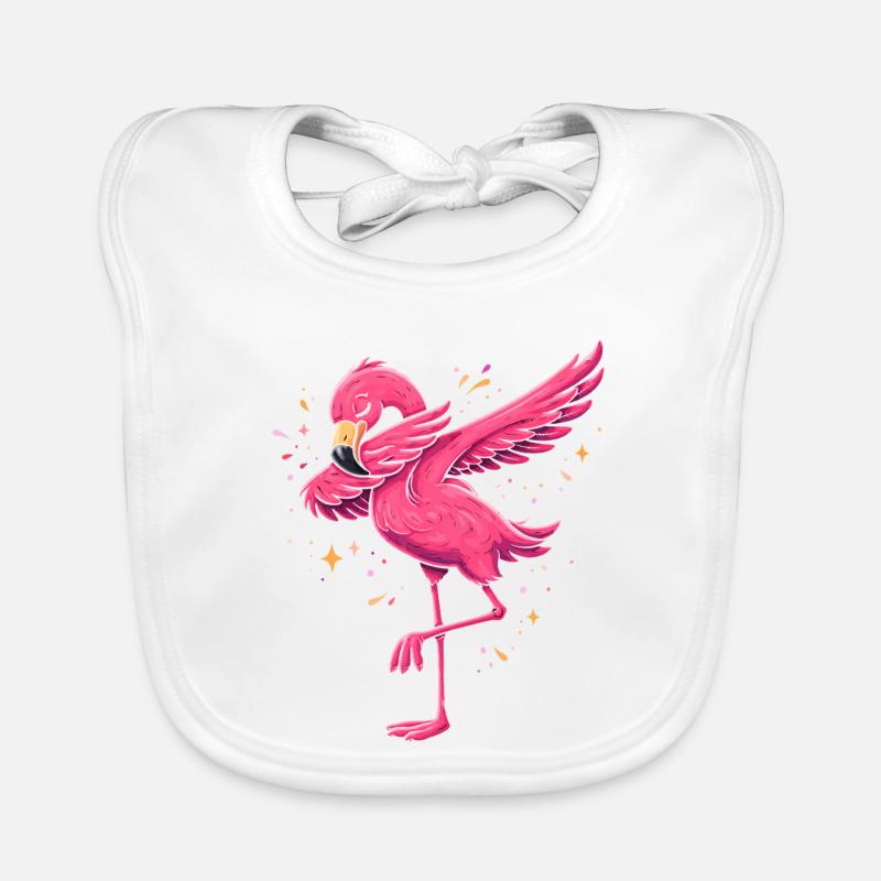 Flamingo Leuchtendes Pink Baby Bio-Lätzchen