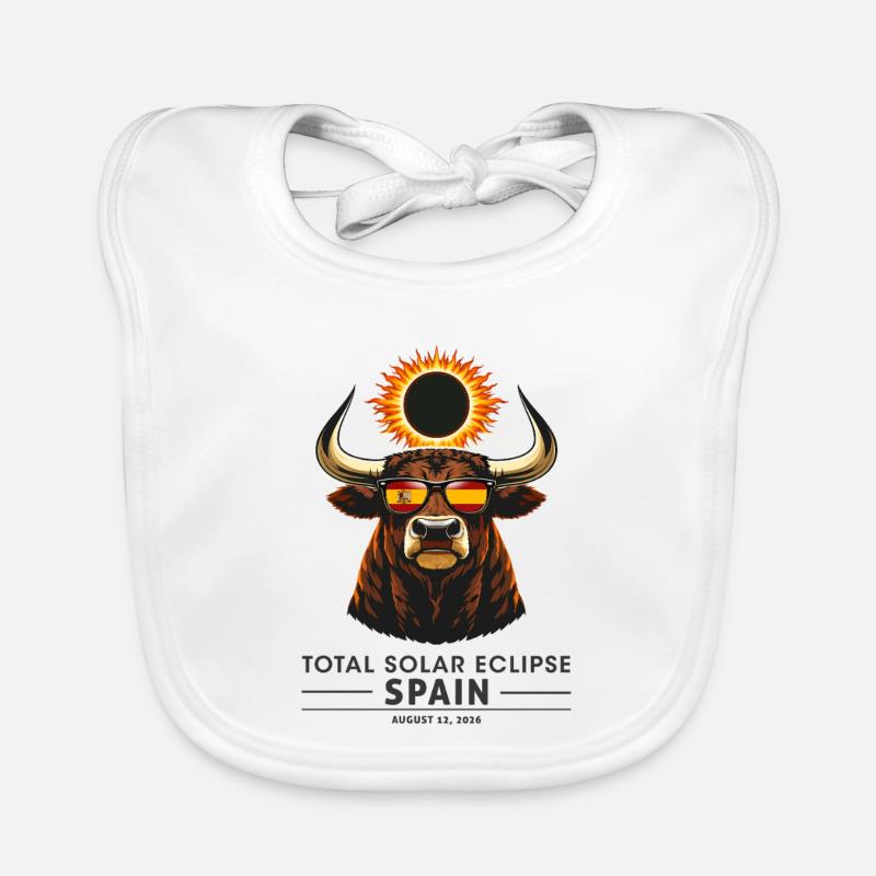 Eclipse solaire Total en Espagne Aout 2026 Bavoir bio Bébé