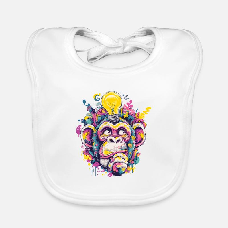 Leuchtender Affe Graffiti Baby Bio-Lätzchen