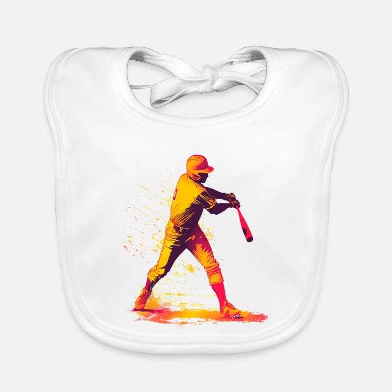 Color Explosion Baseball Bat Organic Baby Bibs