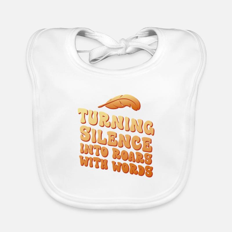 Turning Silence Into Roars Typography Bavoir bio Bébé