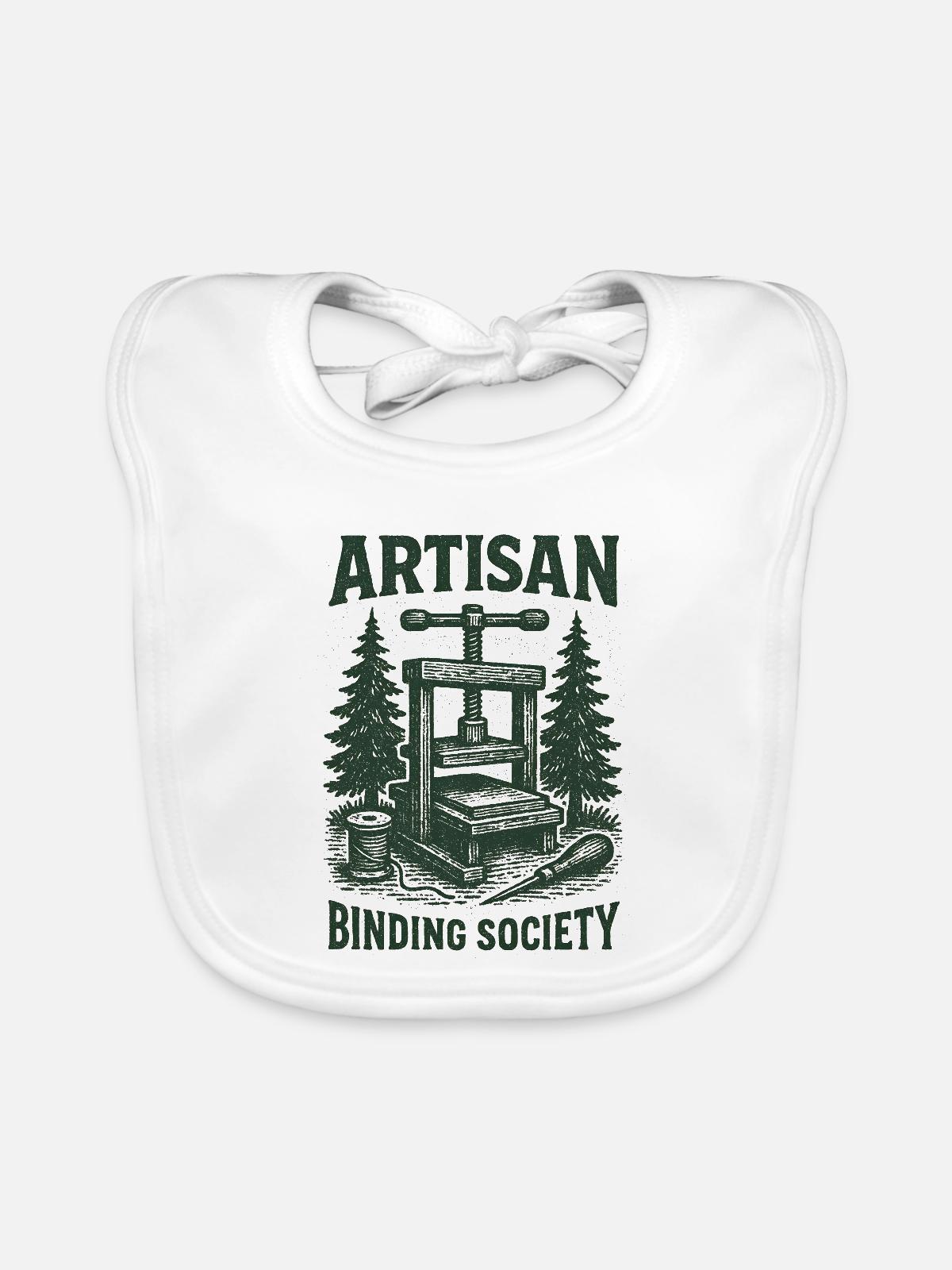 Artisan Binding Society | Buchbinden - Baby Bio-Lätzchen - Weiß - Vorne
