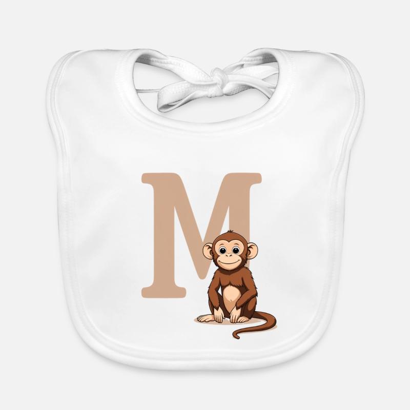 MonkeyM Design mit Großbuchstabe M Baby Bio-Lätzchen