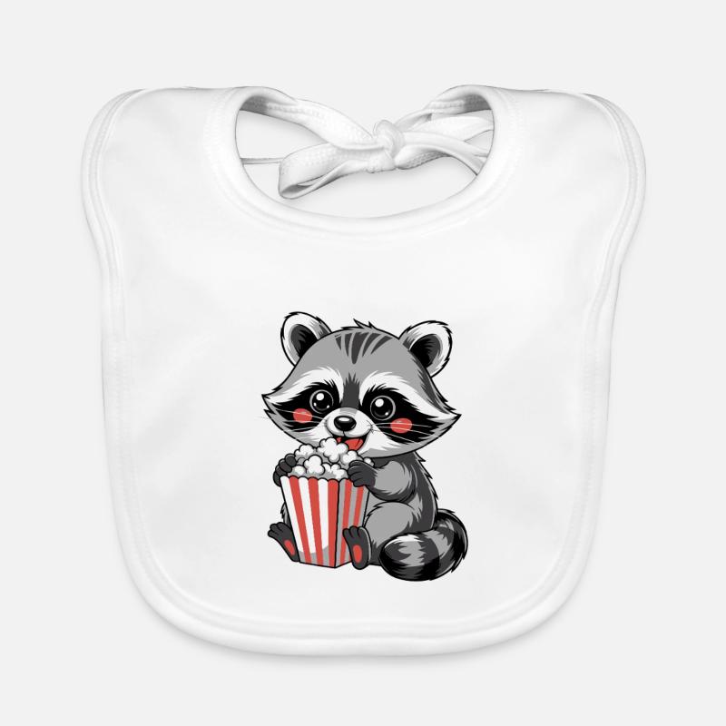 Kuschelnder Waschbär Popcorn Baby Bio-Lätzchen