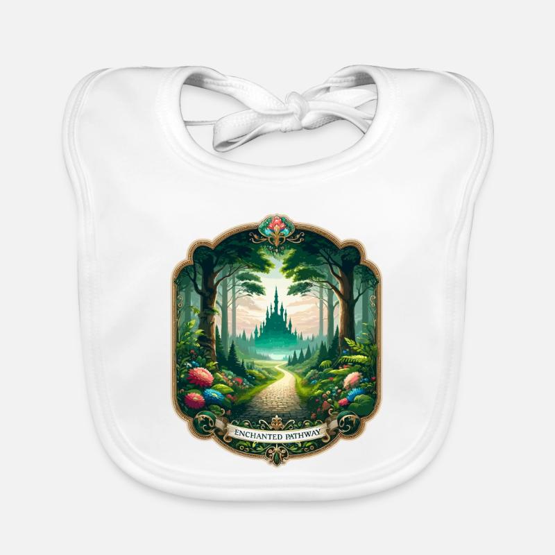Enchanted path to the castle Organic Baby Bibs