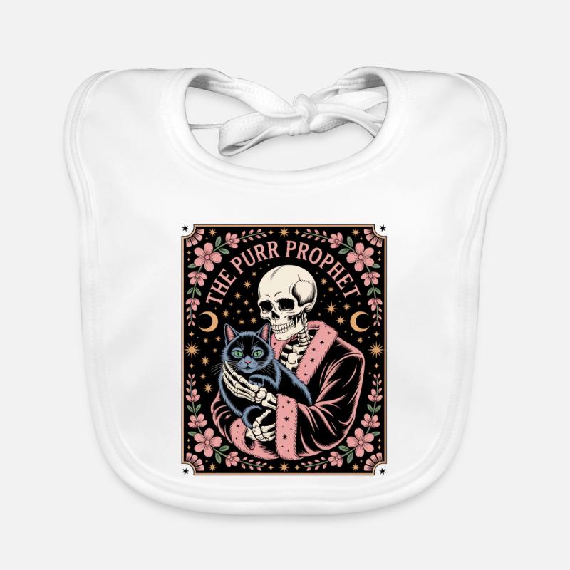 Le Squelette du Prophète Ronronner avec le Chat Noir Bavoir bio Bébé