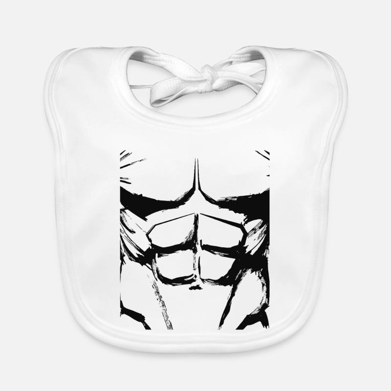 Anatomic Muscle Sketch - Cel Shaded Body Art Organic Baby Bibs