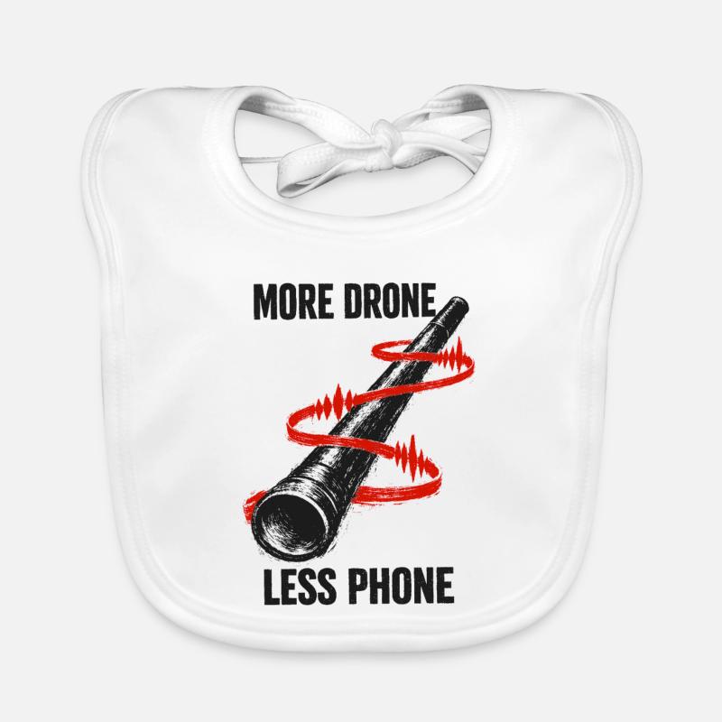More Drone, Less Mobile Phone | Didgeridoo Organic Baby Bibs
