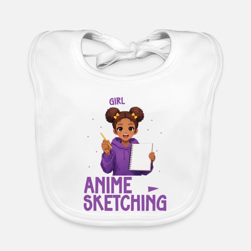 Nur Ein Mädchen, Das Anime Liebt Und Afro Zeichnet Baby Bio-Lätzchen
