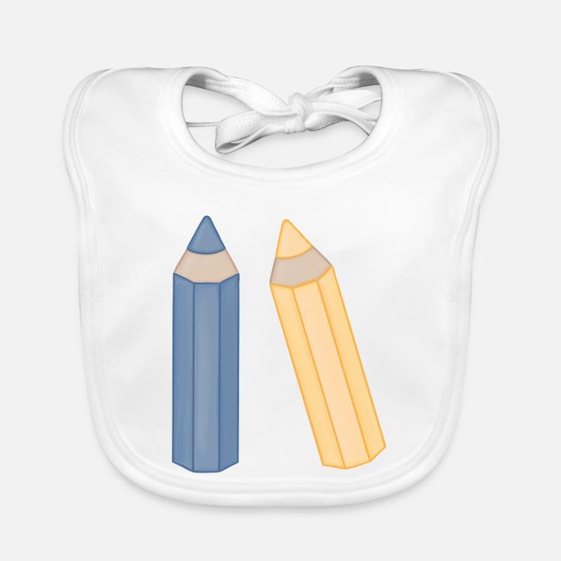 Illustration Duo de crayons de couleur Crayons de couleur Bavoir bio Bébé