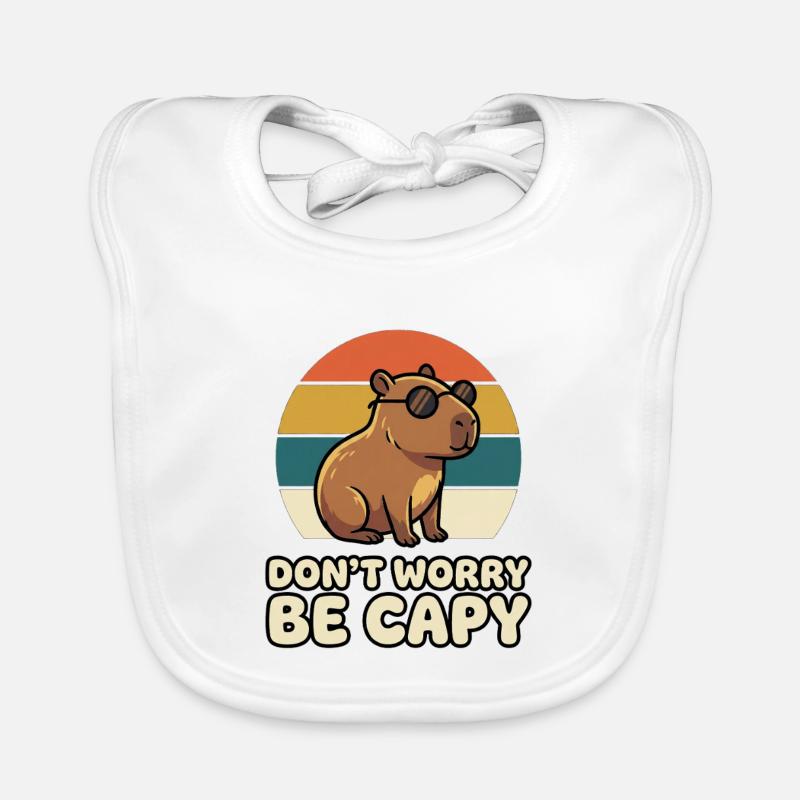 Ne t’inquiète pas, sois drôle de capybara Retro Bavoir bio Bébé