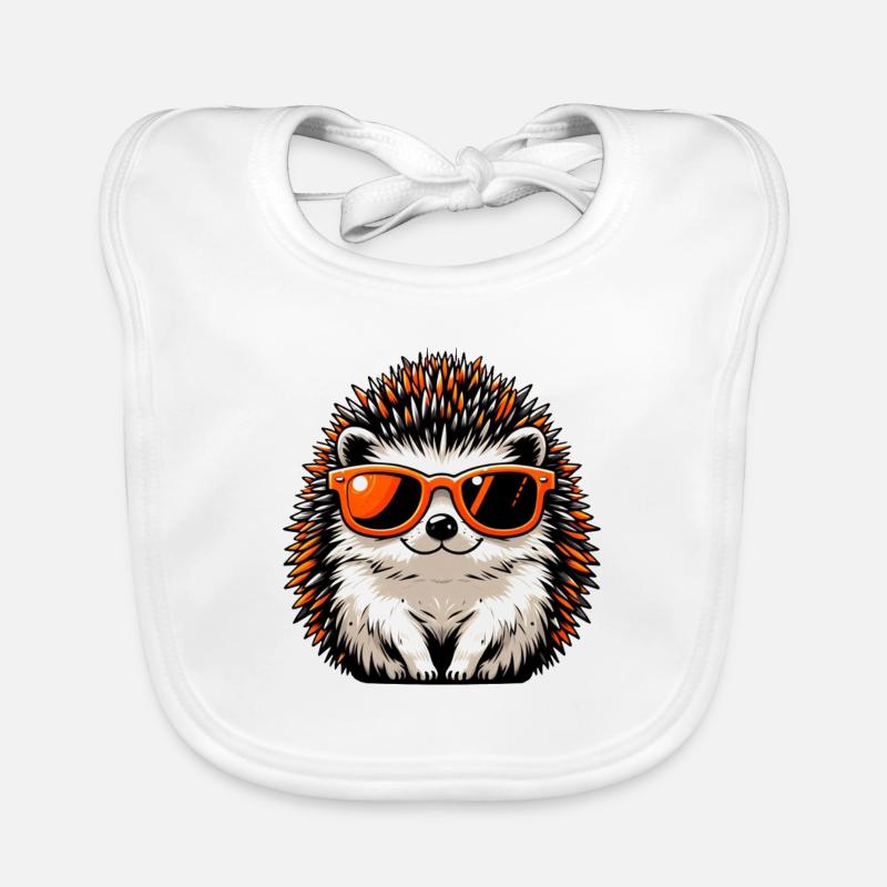 Igel Mit Sonnenbrille Igel Sarkasmus Tierliebhaber Baby Bio-Lätzchen