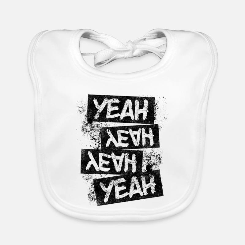 Grunge Yeah Rock Punk Distressed Text Graphic Bavoir bio Bébé