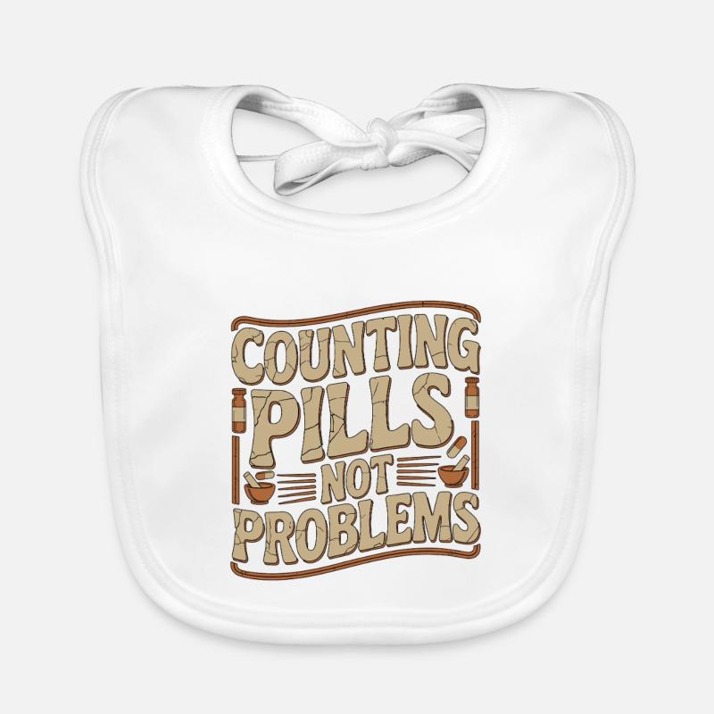 Pharmacist Student Counting Pills Pharmacy Trainee Baby Bio-Lätzchen