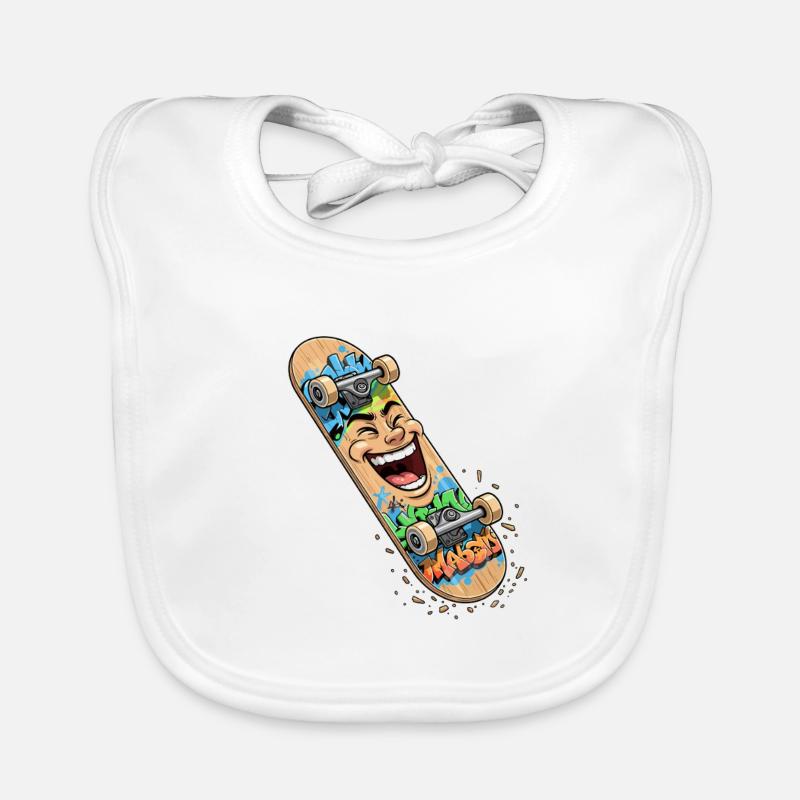 Lachender Skateboard Graffiti Baby Bio-Lätzchen