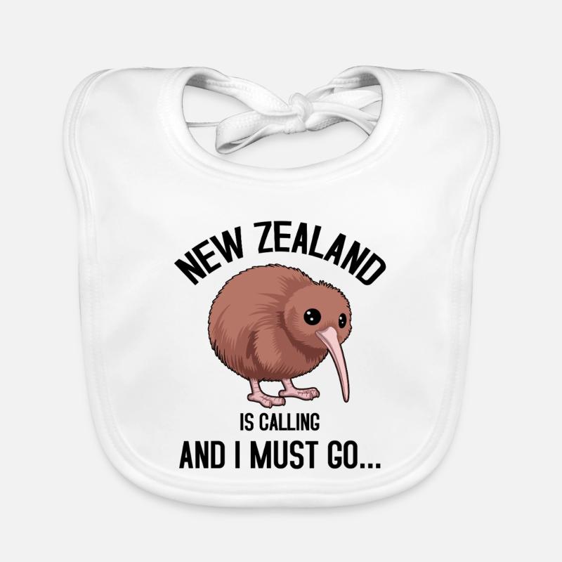 Neuseeland ruft und ich muss los, Kiwi-Vogel Baby Bio-Lätzchen