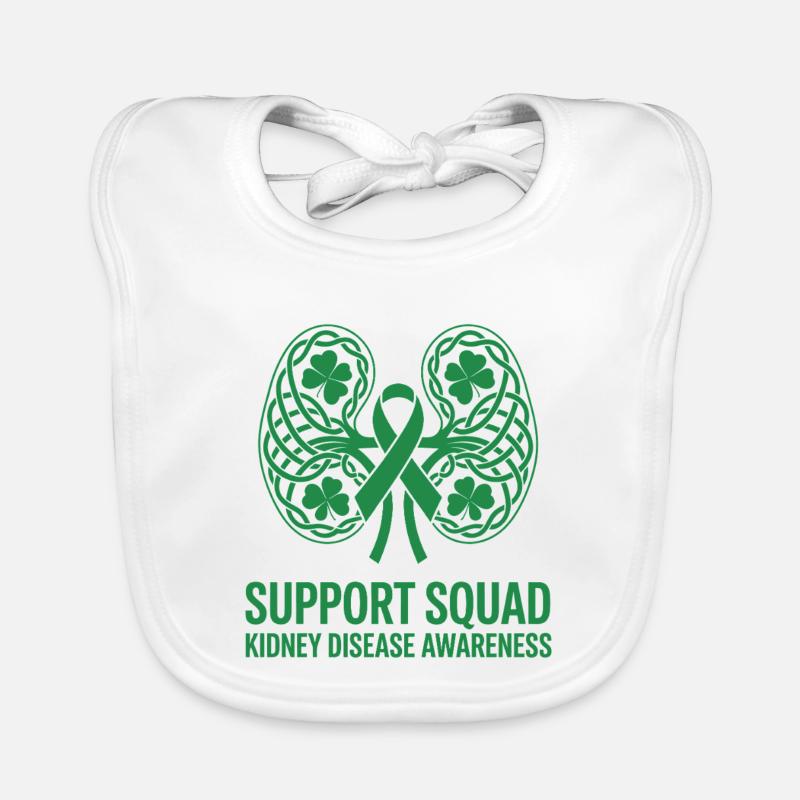 Kidney Awareness Support Squad Logo Organic Baby Bibs