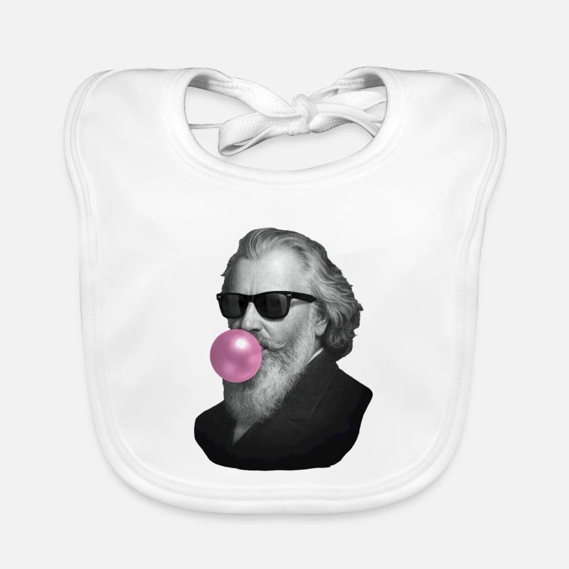 Un gentleman gris avec du chewing-gum rose Bavoir bio Bébé
