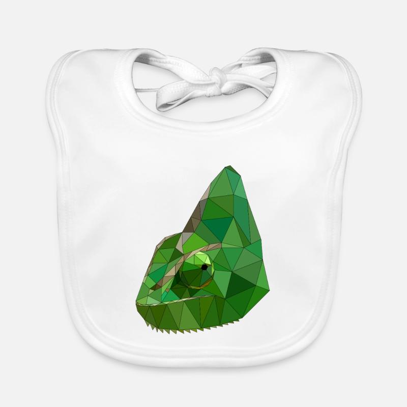 Low Poly Chameleon Geometric Art Baby Bio-Lätzchen