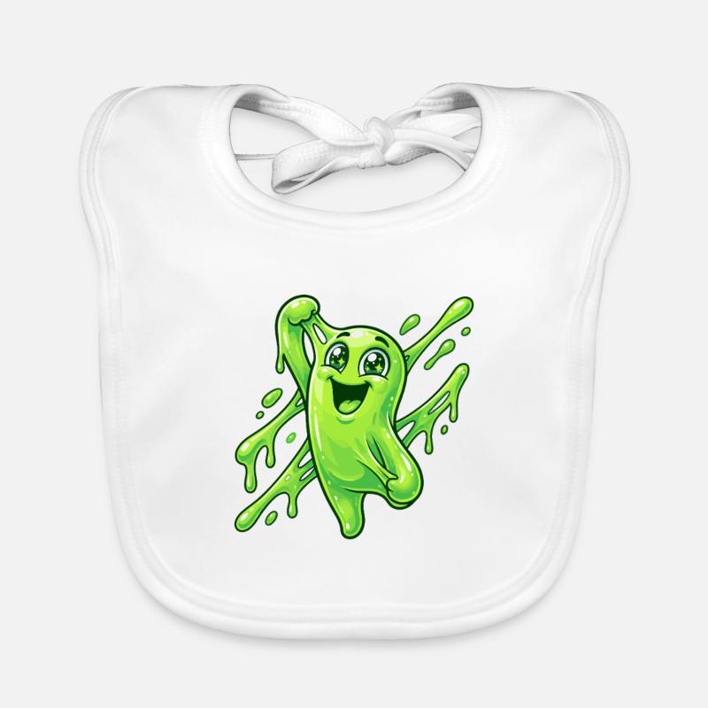 Éclaboussure de Grimace de Slime Vert Bavoir bio Bébé