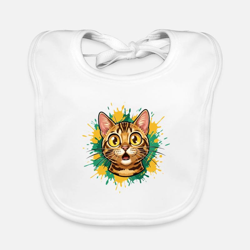 Illustration de l’explosion de couleur de la tête de chat Bavoir bio Bébé