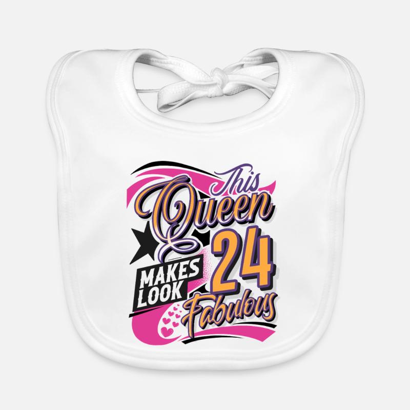 24th Birthday Queen Organic Baby Bibs