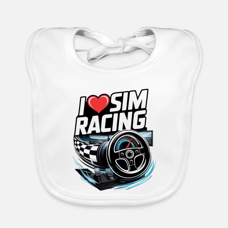 Ich liebe Sim Racing Baby Bio-Lätzchen
