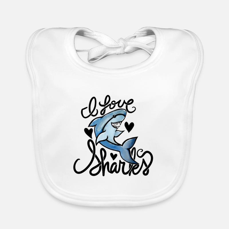 Illustration de la silhouette du requin bleu Bavoir bio Bébé