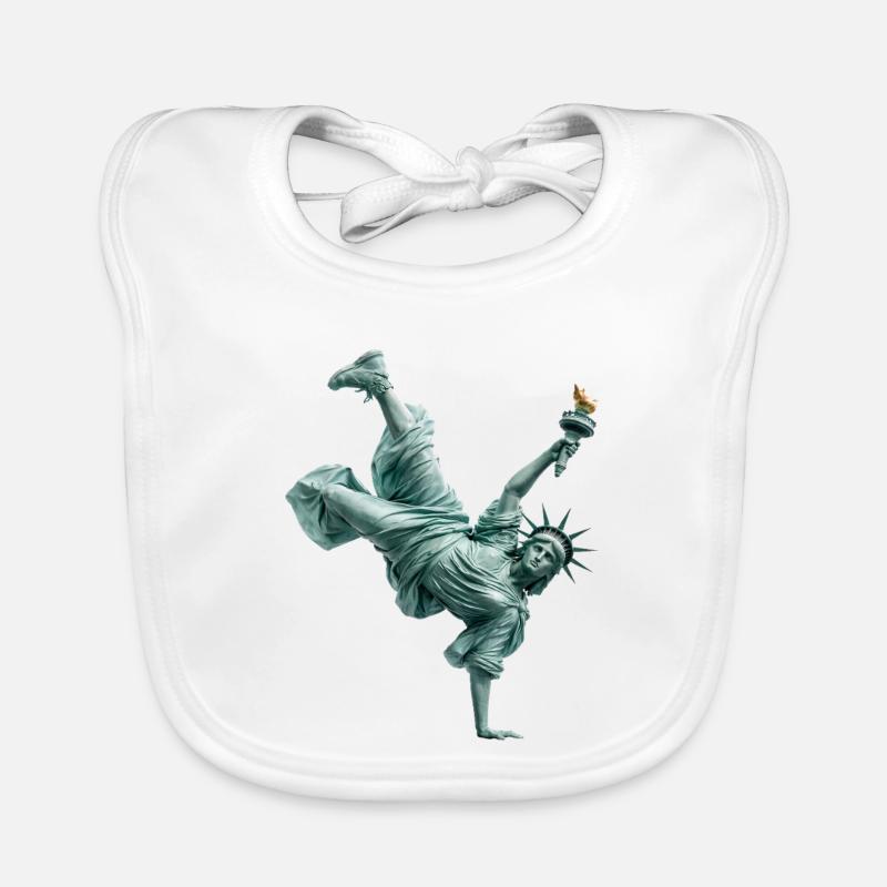 Freiheitsstatue Breakdancing Baby Bio-Lätzchen