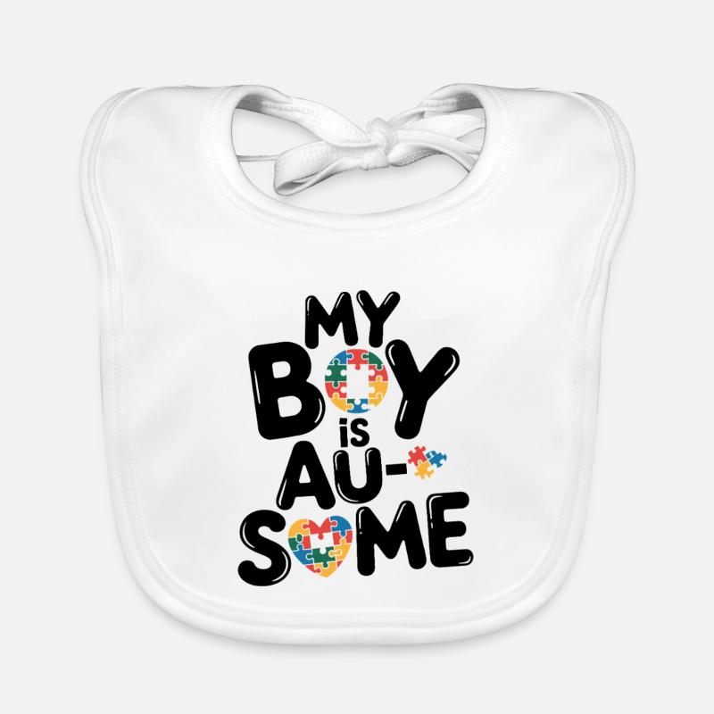 Regenbogen Puzzleherz Kreis Autism Awareness Baby Bio-Lätzchen