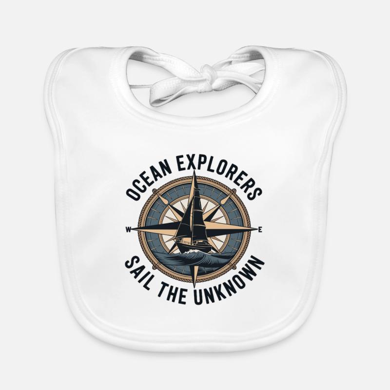 Ocean Explorers – Sailing Adventure Compass Organic Baby Bibs