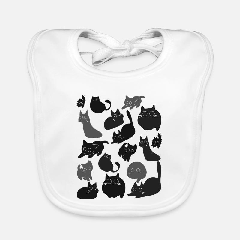 Midnight Cat Montage Organic Baby Bibs