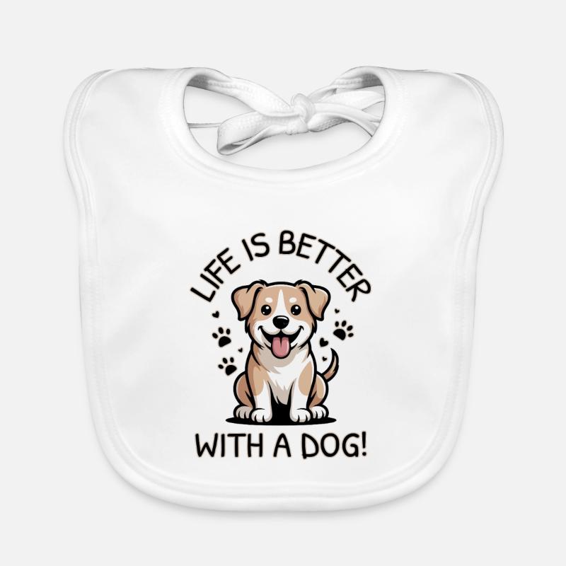 Das Leben ist schöner mit einem Hund Baby Bio-Lätzchen
