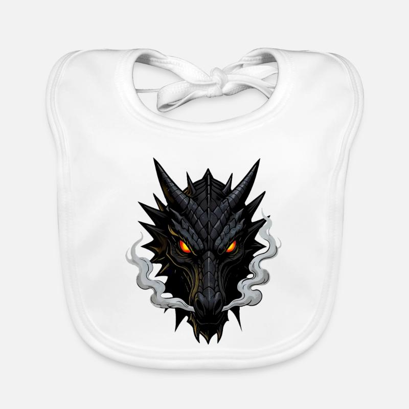 Dunkler Drachenkopf  Baby Bio-Lätzchen