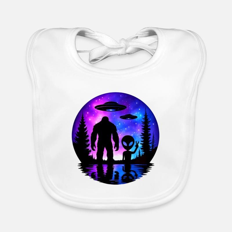Alien Bigfoot UFO Sasquatch Believers Spaceship Organic Baby Bibs