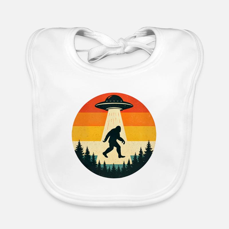 Alien Bigfoot UFO Sasquatch Believers Spaceship Organic Baby Bibs