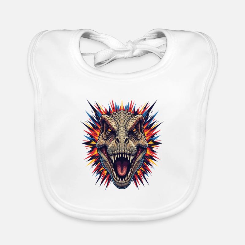 Dino Breakout Head Design Organic Baby Bibs