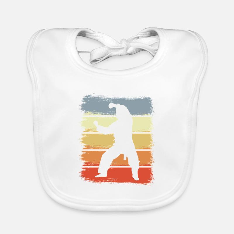 Dessin karateka vintage Bavoir bio Bébé