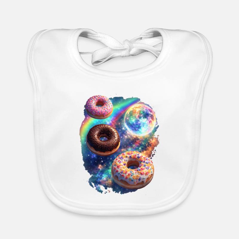 Kosmische Donuts im Farbrausch Baby Bio-Lätzchen