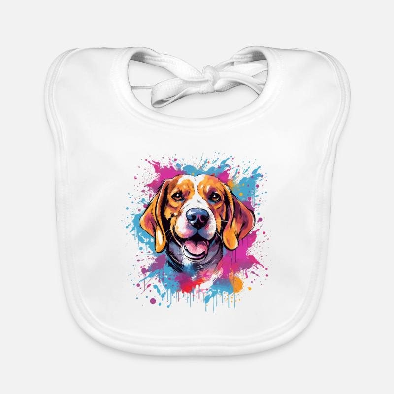 Bunter Beagle Splash Art Dog Baby Bio-Lätzchen