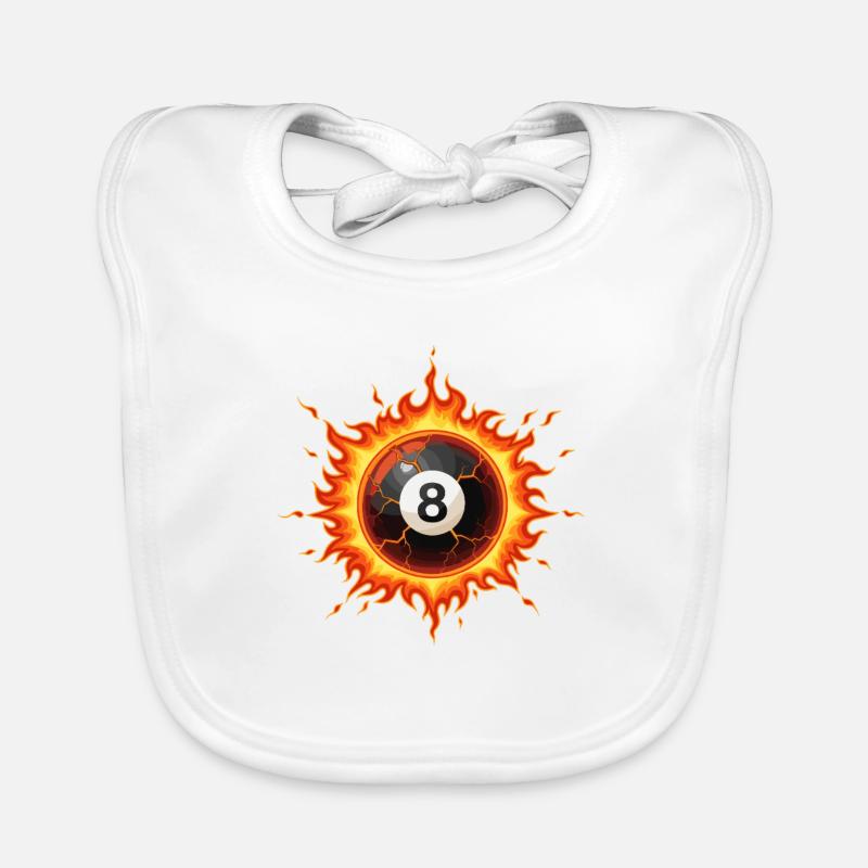 Black 8 Billiard Ball Organic Baby Bibs