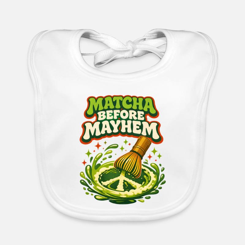 Erst Matcha dann Chaos | Matcha Humor Baby Bio-Lätzchen