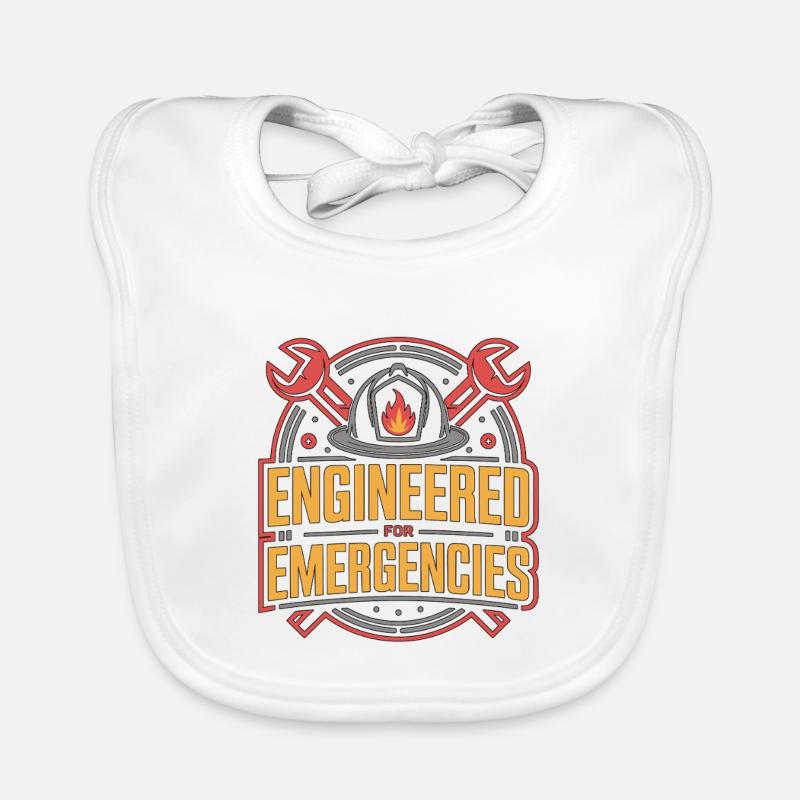 Fire Engineered For Emergencies Fire Department Baby Bio-Lätzchen
