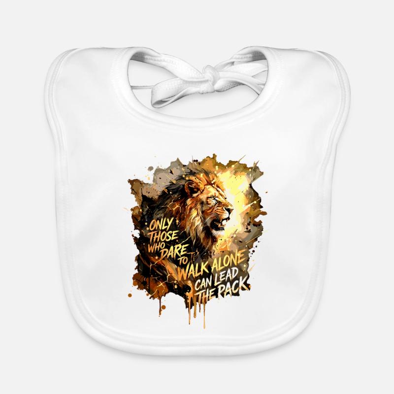 Löwe Motivation Lead The Pack Spruch Baby Bio-Lätzchen