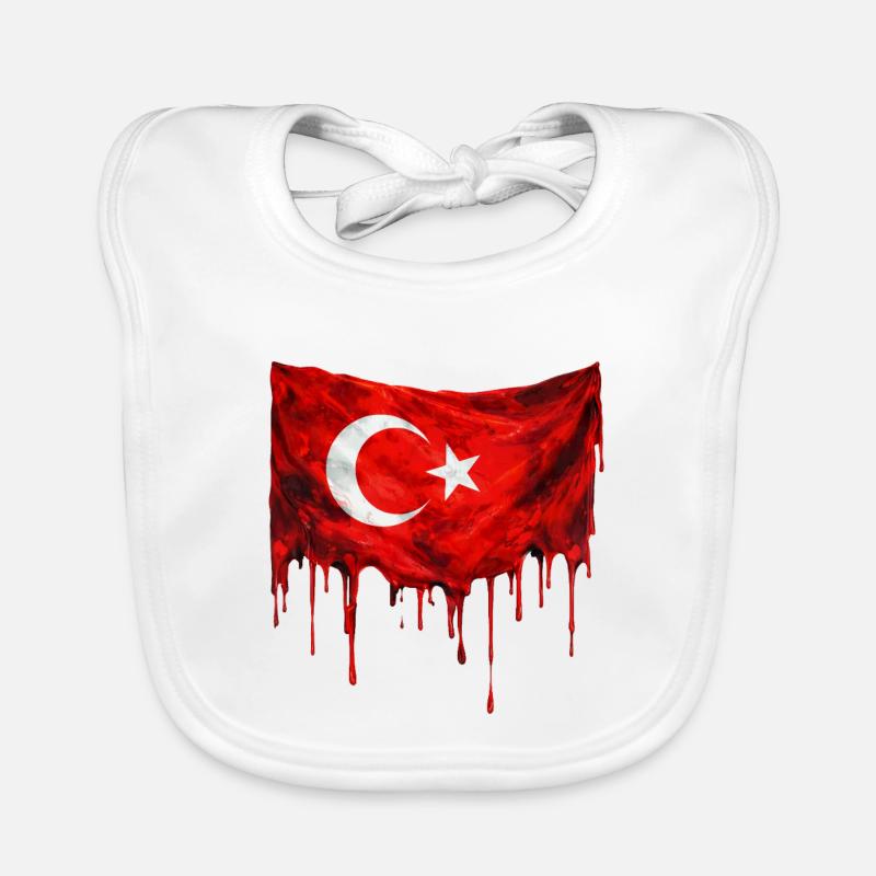Drapeau turc dégoulinant Bavoir bio Bébé
