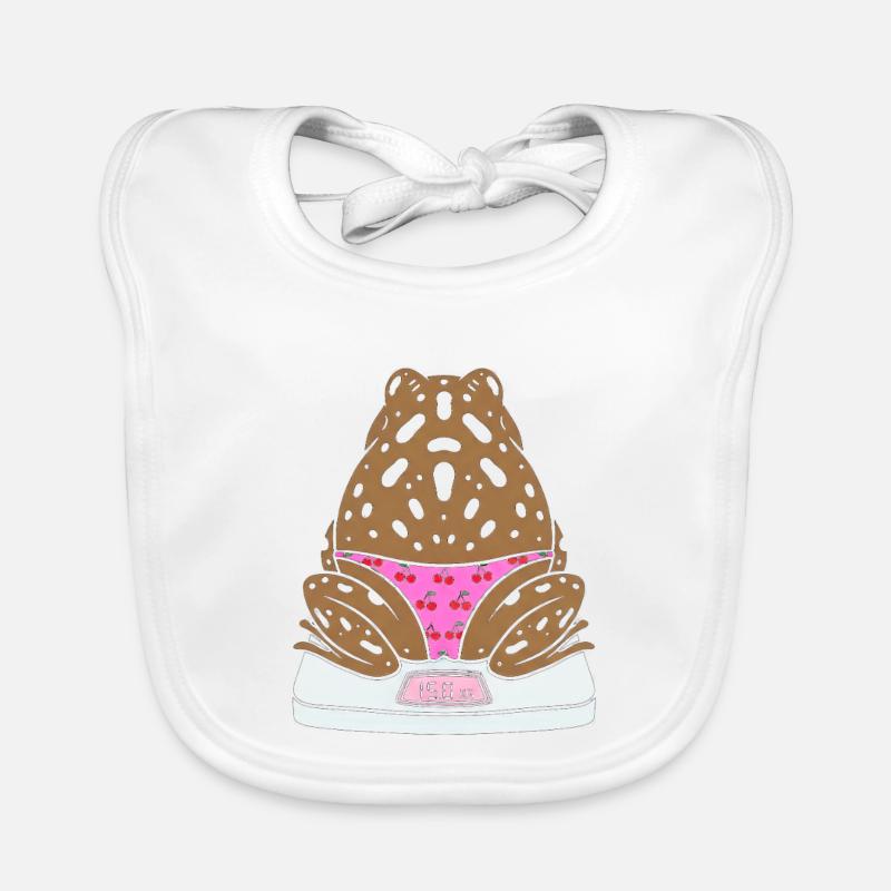 Frog on scales with cherries Organic Baby Bibs